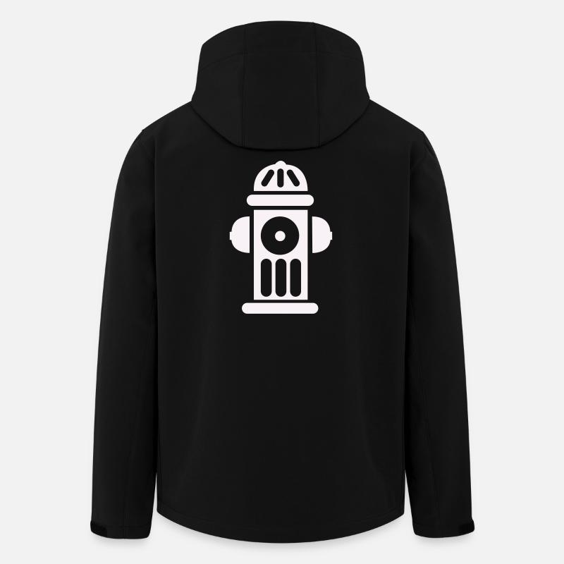 Fire Hydrant Silhouette Line Minimal - Men’s Recycled Softshell Jacket by Stanley/Stella - black
