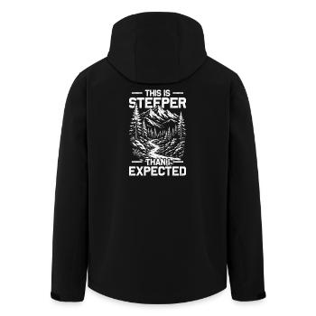 Steeper than i expected Hiking Mountains Mountaineering - Men’s Recycled Softshell Jacket by Stanley/Stella - black - Back - AI Model Male 185 light (185cm)