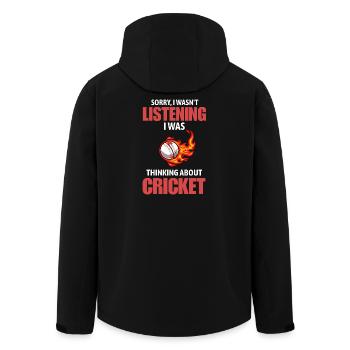 Funny Cricket Lover Gift for Player Coach Dad - Men’s Recycled Softshell Jacket by Stanley/Stella - black - Back - AI Model Male 185 light (185cm)