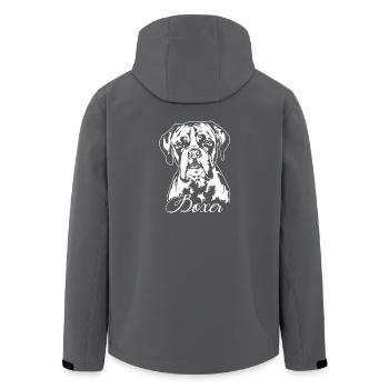 Boxer allemand Portrait Chiens Chien Wilsigns - Veste softshell homme en polyester recyclé Stanley/Stella - charbon - Dos - AI Model Male 185 light (185cm)