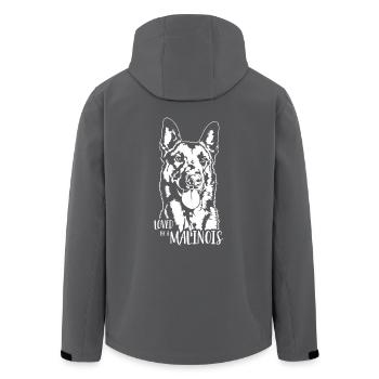 Loved by a Malinois Dog Saying Dogs Wilsigns - Men’s Recycled Softshell Jacket by Stanley/Stella - black - Back - AI Model Male 185 light (185cm)