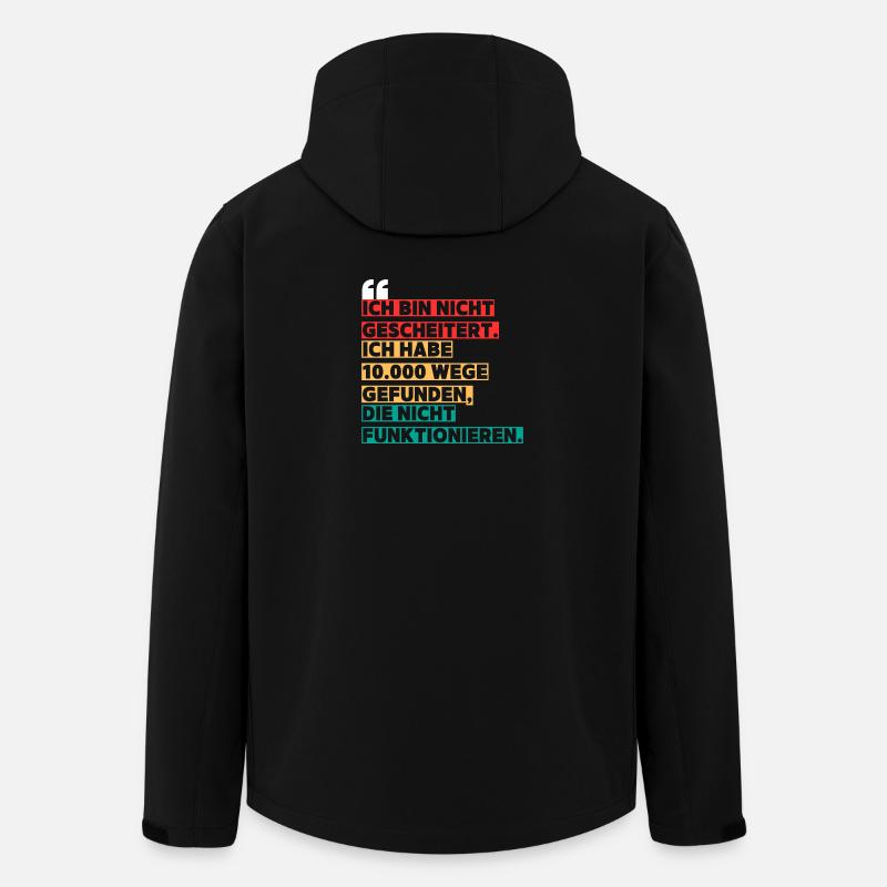 Motivierendes Spruch-Design in Farbblockierung - Recycelte Männer Softshell-Jacke von Stanley/Stella - Schwarz