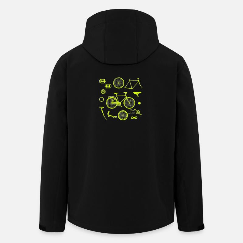 Illustration de pièces de vélo - Veste softshell homme en polyester recyclé Stanley/Stella - noir