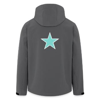Türkiser Stern mit weißem Rand - Recycelte Männer Softshell-Jacke von Stanley/Stella - Schwarz - Hinten - AI Model Male 185 light (185cm)