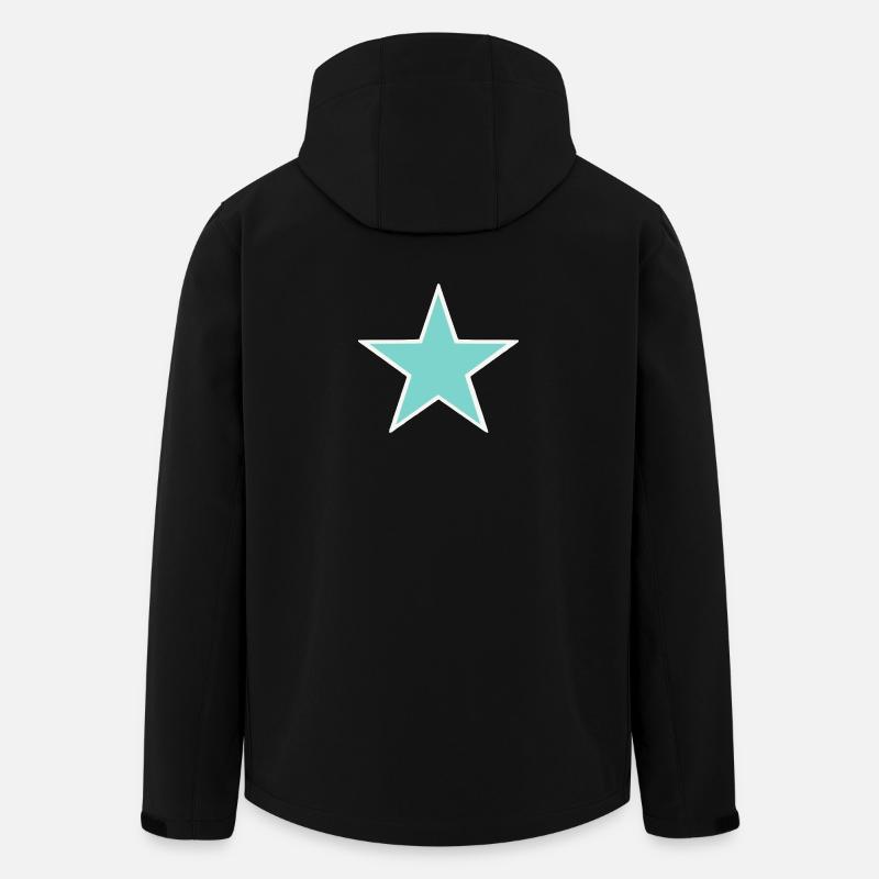 Türkiser Stern mit weißem Rand - Recycelte Männer Softshell-Jacke von Stanley/Stella - Schwarz