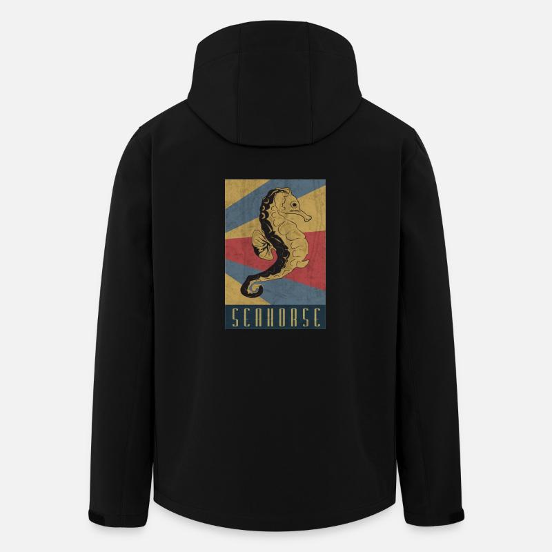 Seepferdchen Retro Seepferd Geschenk - Recycelte Männer Softshell-Jacke von Stanley/Stella - Schwarz