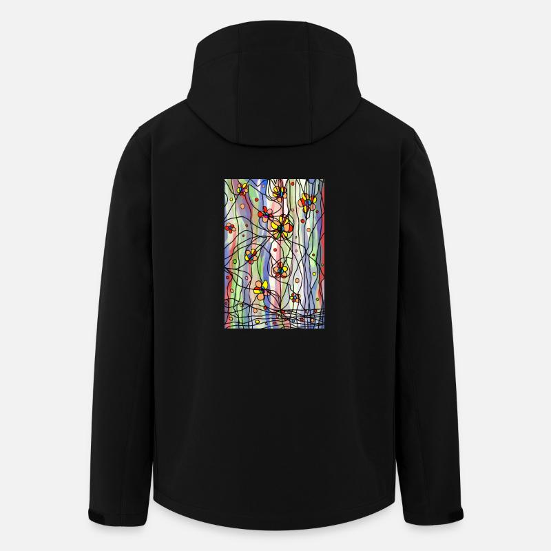 Fleurs - Veste softshell homme en polyester recyclé Stanley/Stella - noir