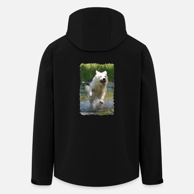 White Shepherd Dog - Men’s Recycled Softshell Jacket by Stanley/Stella - black
