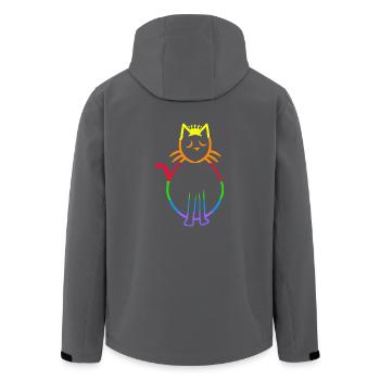 80er 90er Retro Vintage Katze Katzen Kätzchen - Recycelte Männer Softshell-Jacke von Stanley/Stella - Schwarz - Hinten - AI Model Male 185 light (185cm)