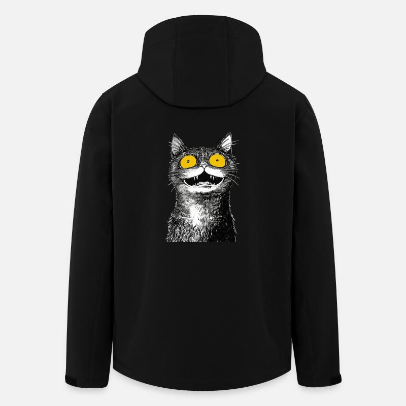 Black and white Rhino cat - Men’s Recycled Softshell Jacket by Stanley/Stella - black