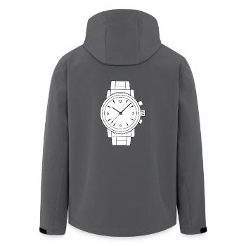 uhr zeit watch clock time hourglass sanduhr19 - Recycelte Männer Softshell-Jacke von Stanley/Stella - Schwarz - Hinten - AI Model Male 185 light (185cm)