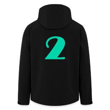 2 JAHRE. 2. JUBILÄUM. GEBURTSTAG 2 JAHRE. 2 - Recycelte Männer Softshell-Jacke von Stanley/Stella - Schwarz - Hinten - AI Model Male 185 light (185cm)