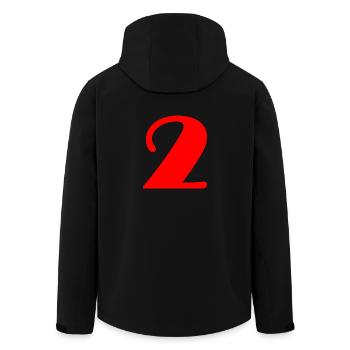 2 JAHRE. 2. JUBILÄUM. 2-JÄHRIGES JUBILÄUM. 2 - Recycelte Männer Softshell-Jacke von Stanley/Stella - Schwarz - Hinten - AI Model Male 185 light (185cm)