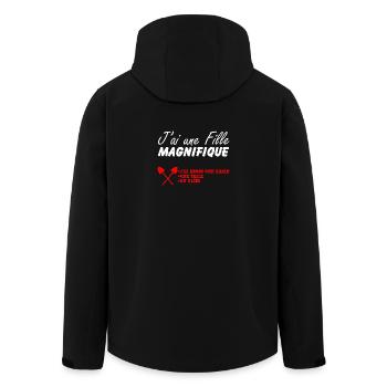 J'ai une fille magnifique - Veste softshell homme en polyester recyclé Stanley/Stella - noir - Dos - AI Model Male 185 light (185cm)