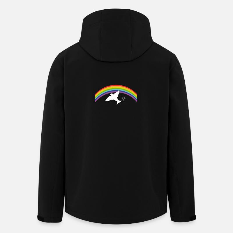 RAINBOW Regenbogen with peace dove - Recycelte Männer Softshell-Jacke von Stanley/Stella - Schwarz
