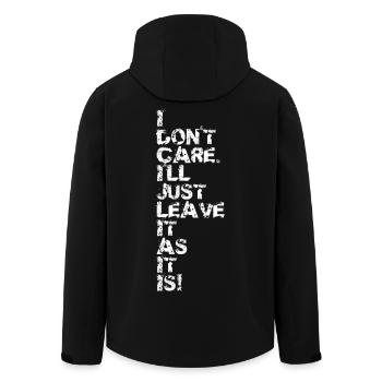 I Don't Care v2 - Men’s Recycled Softshell Jacket by Stanley/Stella - black - Back - AI Model Male 185 light (185cm)
