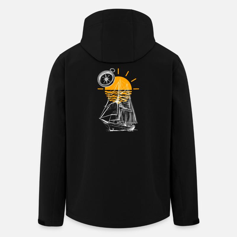 Sailing Ship Sunset - Men’s Recycled Softshell Jacket by Stanley/Stella - black
