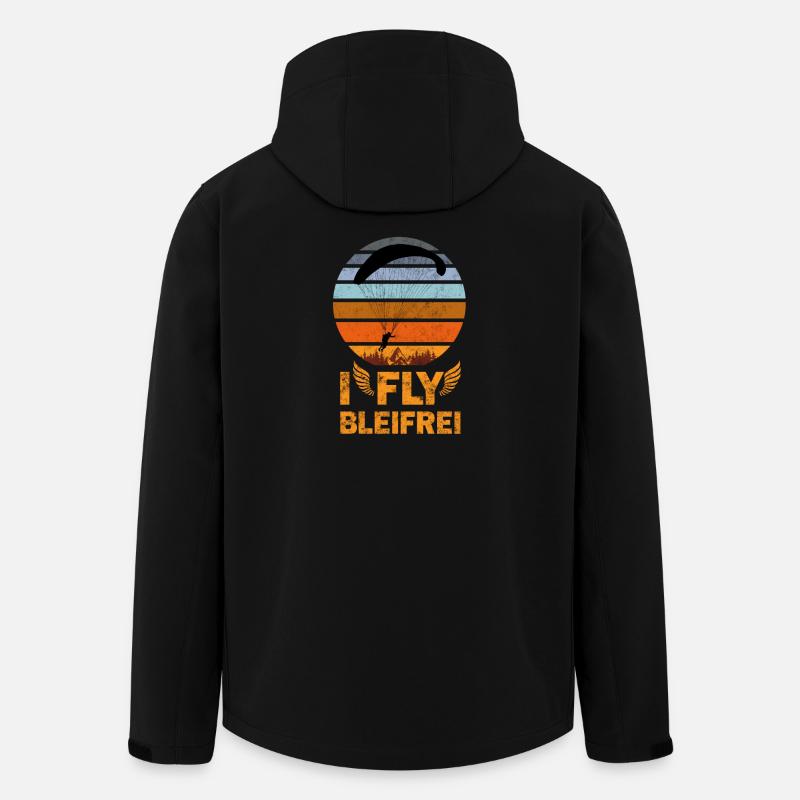 Retro Fallschirm-Shirt "I fly Bleifrei" - Recycelte Männer Softshell-Jacke von Stanley/Stella - Schwarz