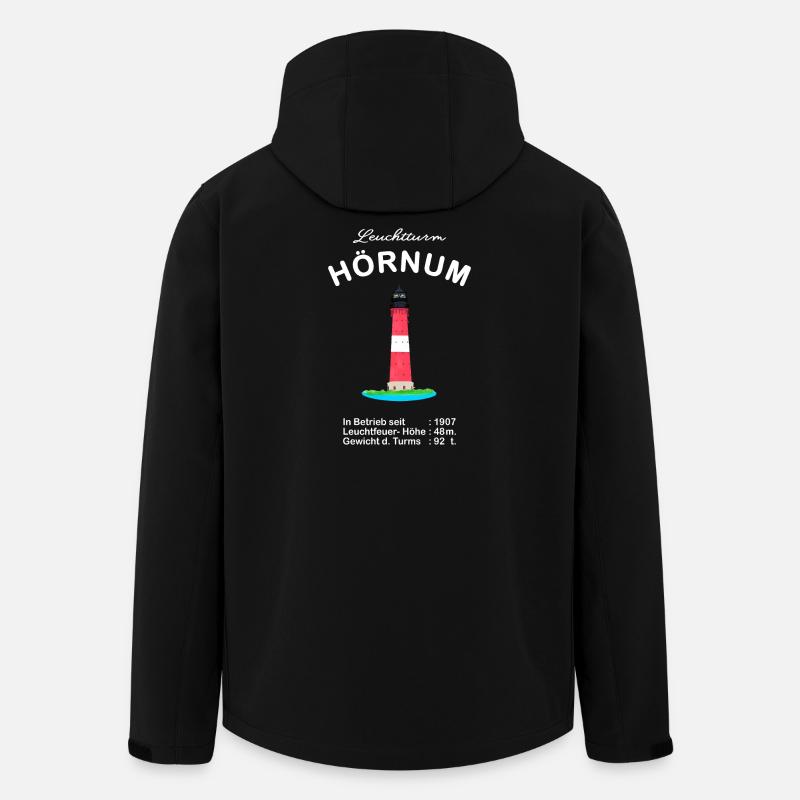 Leuchtturm Hörnum auf Sylt, Zeichnung - Recycelte Männer Softshell-Jacke von Stanley/Stella - Schwarz