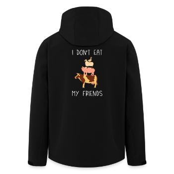 Je ne mange pas mes amis - Veste softshell homme en polyester recyclé Stanley/Stella - noir - Dos - AI Model Male 185 light (185cm)