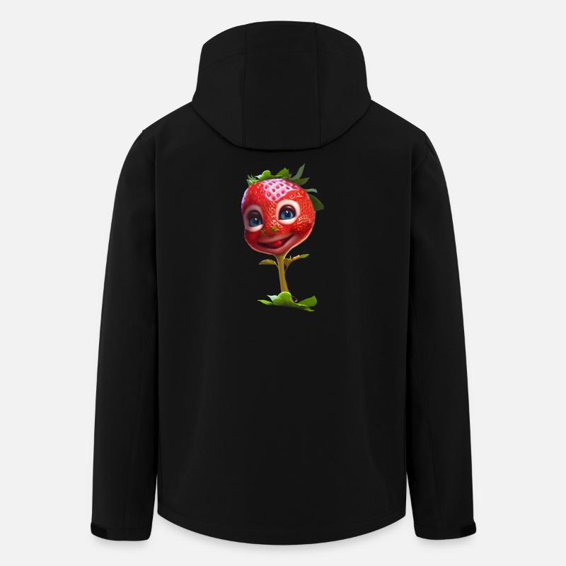 Süße lustige Erdbeere - Recycelte Männer Softshell-Jacke von Stanley/Stella - Schwarz