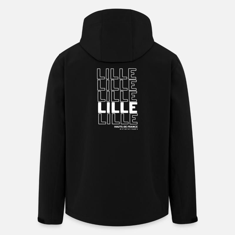 Lille lettering pattern HautsdeFrance - Men’s Recycled Softshell Jacket by Stanley/Stella - black