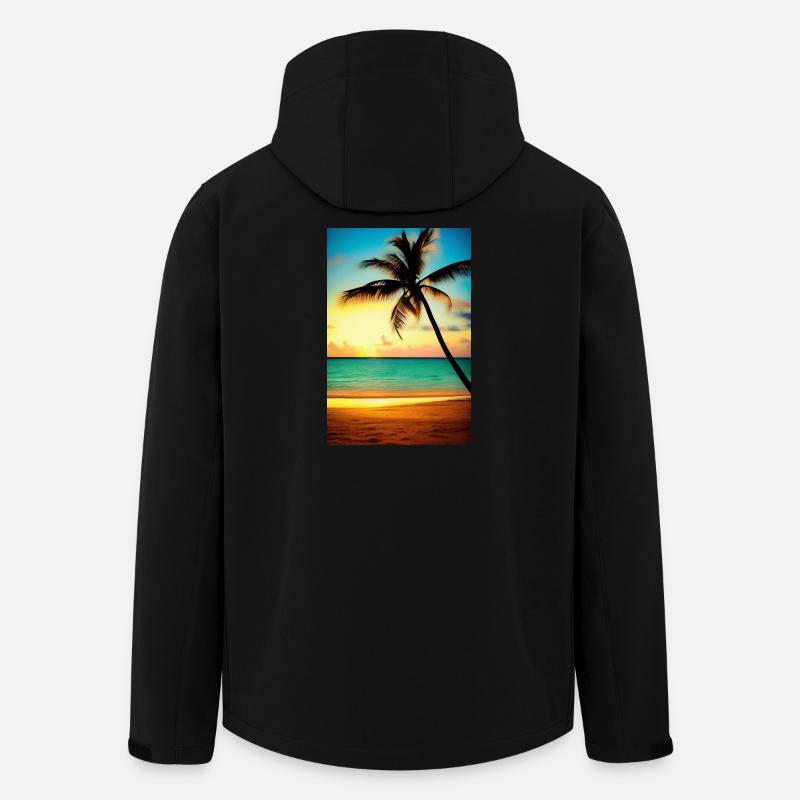 Karibik Palmen Strand - Recycelte Männer Softshell-Jacke von Stanley/Stella - Schwarz