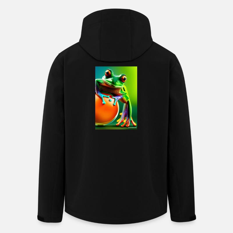 Bunter Frosch - Recycelte Männer Softshell-Jacke von Stanley/Stella - Schwarz