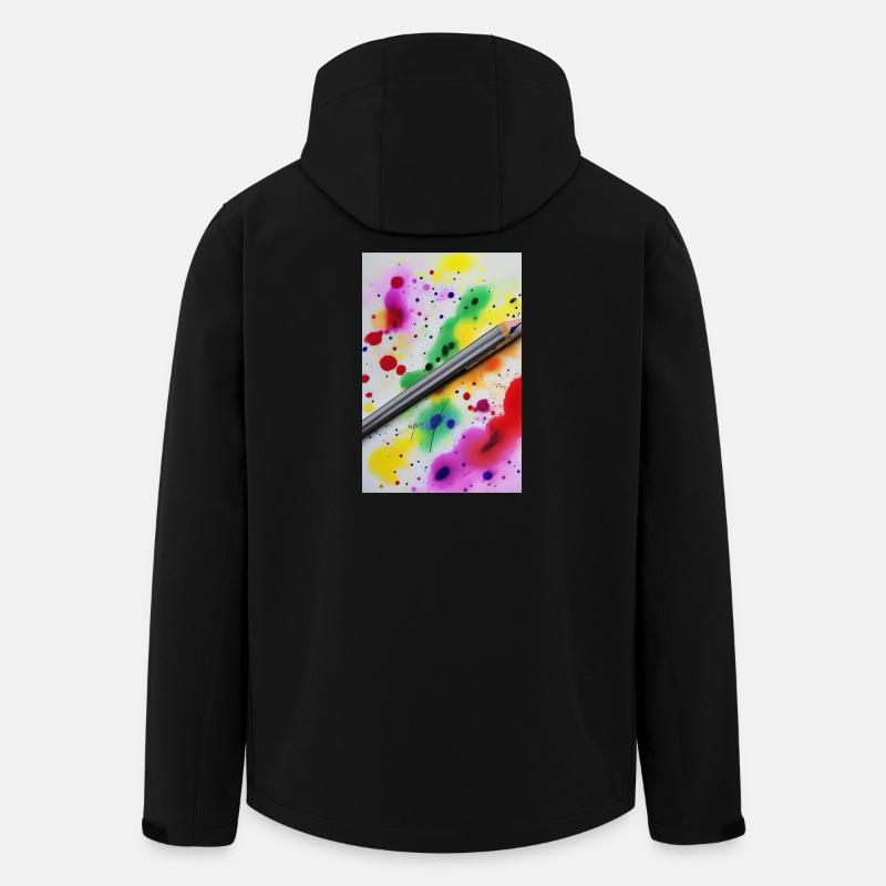 Éclaboussures de peinture - Veste softshell homme en polyester recyclé Stanley/Stella - noir