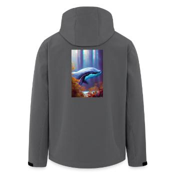 Baleine dans la forêt Surréalisme - Veste softshell homme en polyester recyclé Stanley/Stella - noir - Dos - AI Model Male 185 light (185cm)