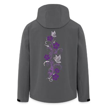 Flowers Hibiscus Butterfly - Men’s Recycled Softshell Jacket by Stanley/Stella - black - Back - AI Model Male 185 light (185cm)
