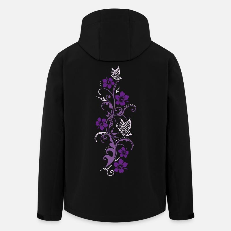 Blumen Hibiskus Schmetterling - Recycelte Männer Softshell-Jacke von Stanley/Stella - Schwarz