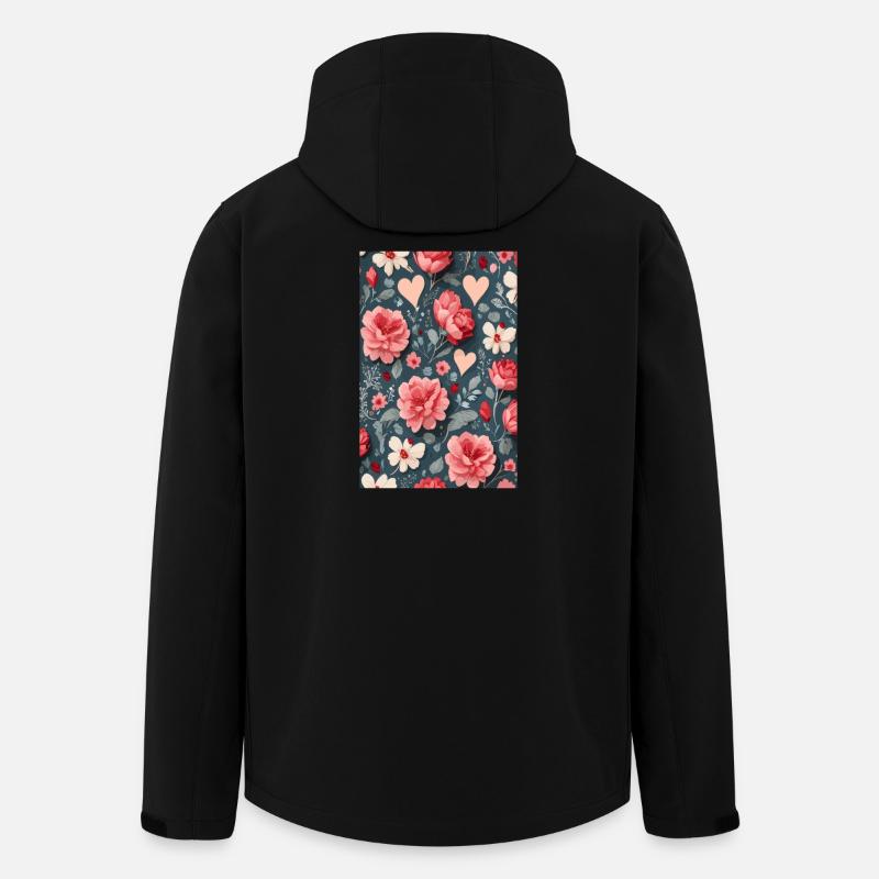 Rosen mit Herzen - Recycelte Männer Softshell-Jacke von Stanley/Stella - Schwarz