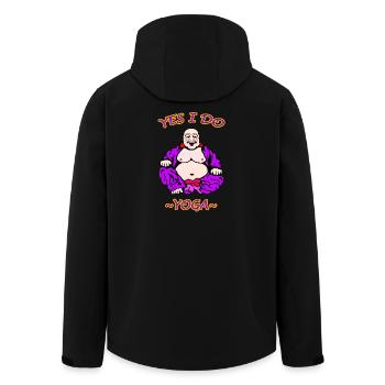 Humorvolle Yoga-Illustration - Recycelte Männer Softshell-Jacke von Stanley/Stella - Schwarz - Hinten - AI Model Male 185 light (185cm)