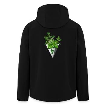 Take Away Herbs - funny print for foodies - Men’s Recycled Softshell Jacket by Stanley/Stella - black - Back - AI Model Male 185 light (185cm)