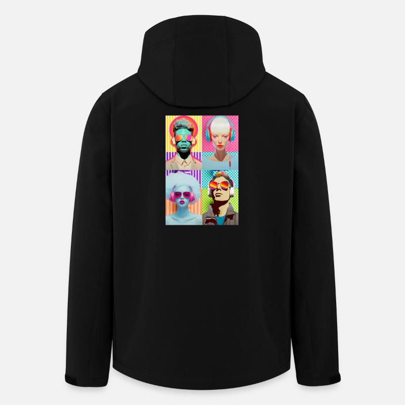 Musique Pop Art - Veste softshell homme en polyester recyclé Stanley/Stella - noir
