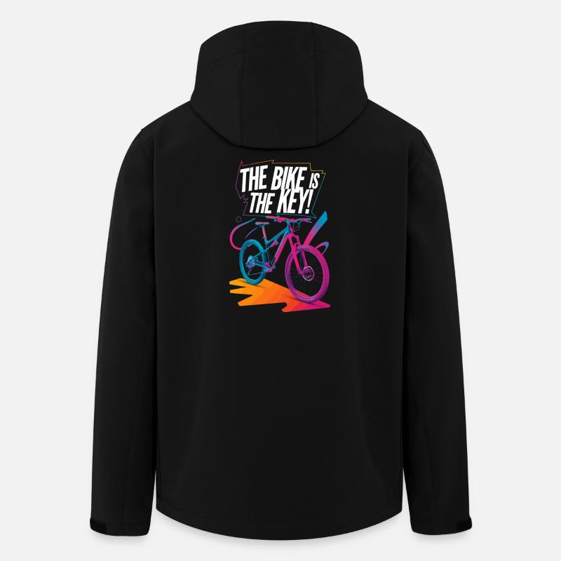 Vibrant Bicycle Enthusiasm Design - Men’s Recycled Softshell Jacket by Stanley/Stella - black