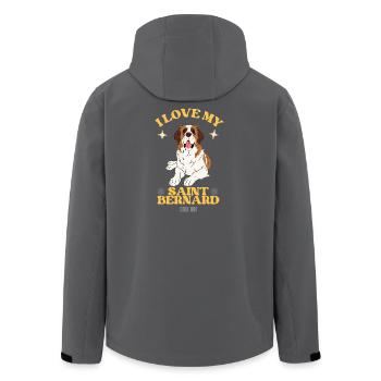 Saint-Bernard énorme chien géant race chien couché - Veste softshell homme en polyester recyclé Stanley/Stella - noir - Dos - AI Model Male 185 light (185cm)