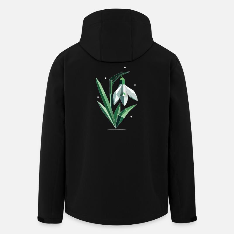 Delicate Polygonal Snowdrop Illustration - Men’s Recycled Softshell Jacket by Stanley/Stella - black
