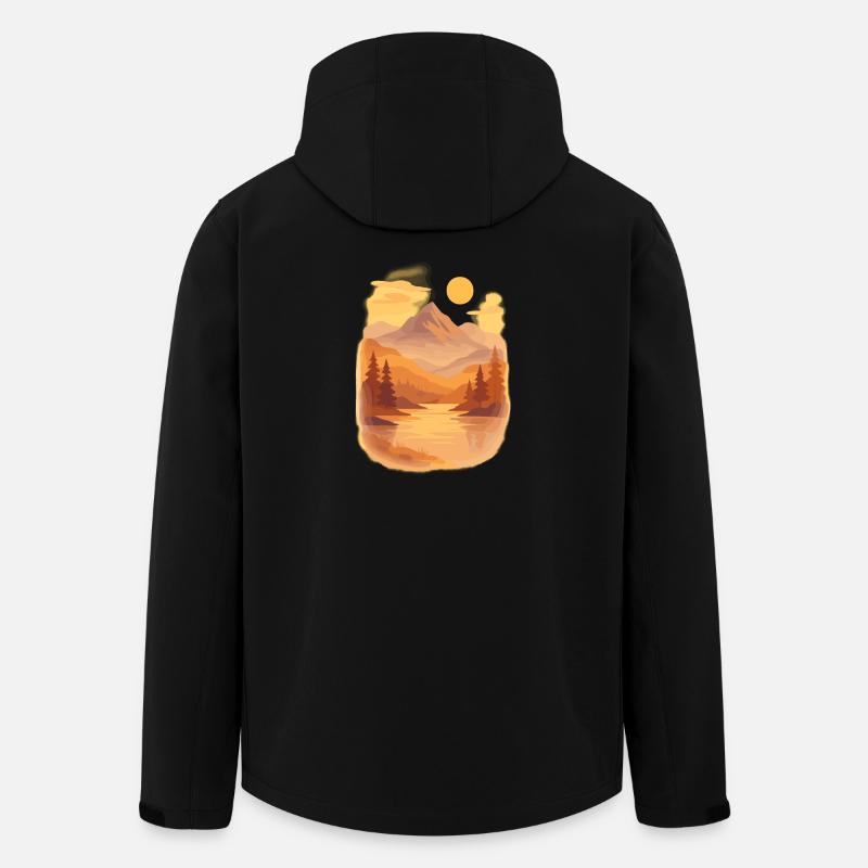 Bergglühen - Recycelte Männer Softshell-Jacke von Stanley/Stella - Schwarz