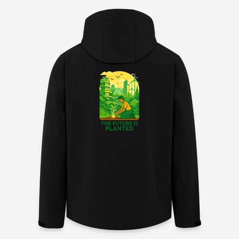 Solarpunk Roots - Recycelte Männer Softshell-Jacke von Stanley/Stella - Schwarz