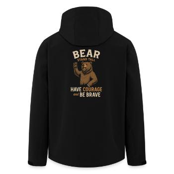 Devise de l’ours pour les braves - Veste softshell homme en polyester recyclé Stanley/Stella - noir - Dos - AI Model Male 185 light (185cm)