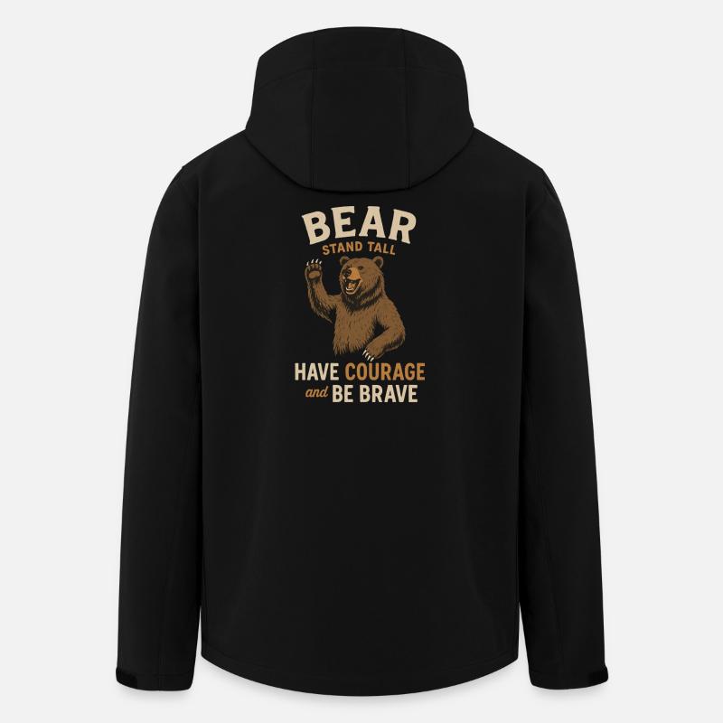 Bärenmotto für Tapfere - Recycelte Männer Softshell-Jacke von Stanley/Stella - Schwarz