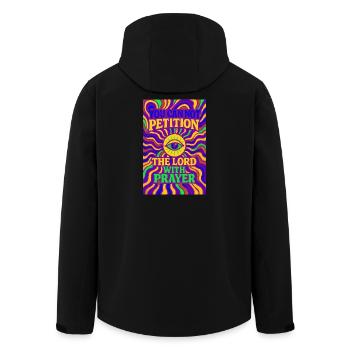 Prayer 3 - Men’s Recycled Softshell Jacket by Stanley/Stella - black - Back - AI Model Male 185 light (185cm)