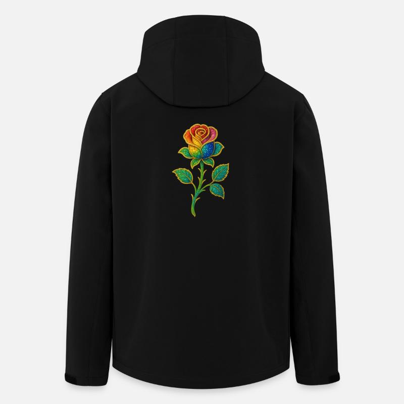 Regenbogen-Glitzer-Rosen-Design - Recycelte Männer Softshell-Jacke von Stanley/Stella - Schwarz