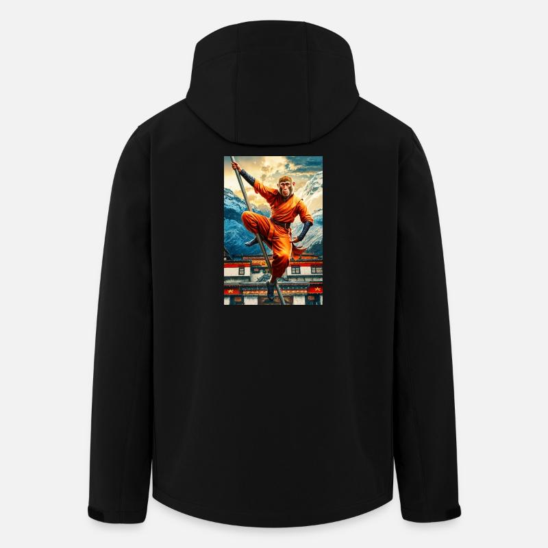 Humanoider Affe Shaolin Mönch - Recycelte Männer Softshell-Jacke von Stanley/Stella - Schwarz