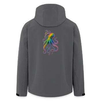Bunter Regenbogen Oktopus Design - Recycelte Männer Softshell-Jacke von Stanley/Stella - Schwarz - Hinten - AI Model Male 185 light (185cm)