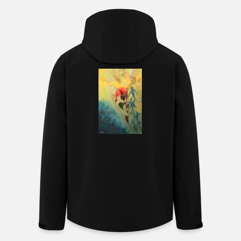 Abstrakte Blumenszene - Recycelte Männer Softshell-Jacke von Stanley/Stella - Schwarz
