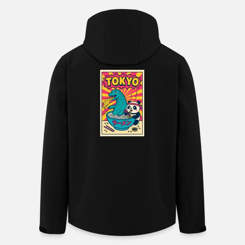 Tokyo Ramen Panda and Dragon - Men’s Recycled Softshell Jacket by Stanley/Stella - black