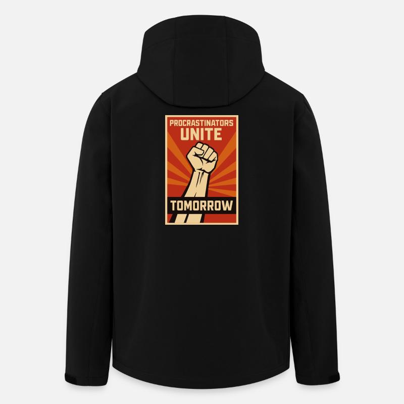 Procrastinateurs, procrastinateurs s’unissent, demain - Veste softshell homme en polyester recyclé Stanley/Stella - noir